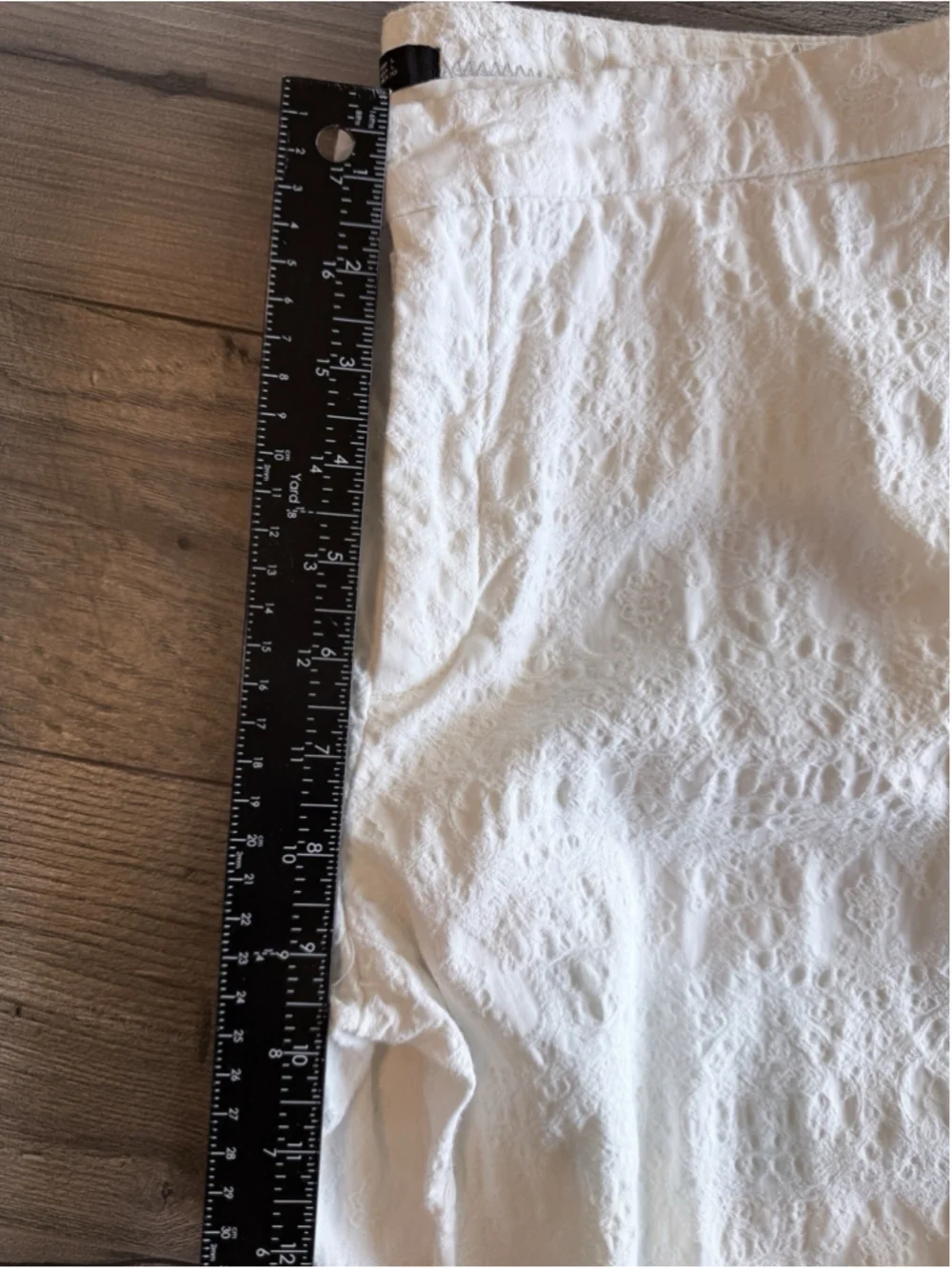 Zara Woman White Textured Jacquard Lace-inspired Pants L Euro Summer Festival